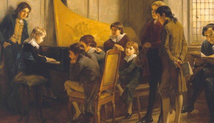 "Il bimbo Chopin" olio di Andrew Carrik Goow (1879)